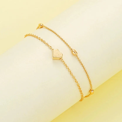 Set Collier & Bracelet Perles Cœur – Doré ou Argenté