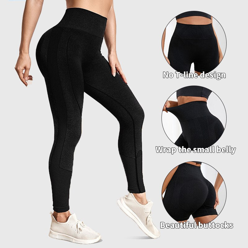 Leggings d'entraînement sans couture pour femmes, pantalons de yoga,de sport push-up, mode fitness