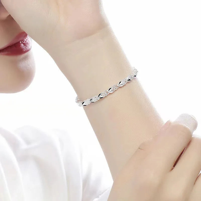 Bracelet Cœur Argent 925 Style – Chaîne Ajustable Femme