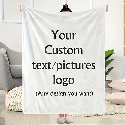Plaid Personnalisé Photo – Couverture Douce pour Canapé, Lit & Cadeau
