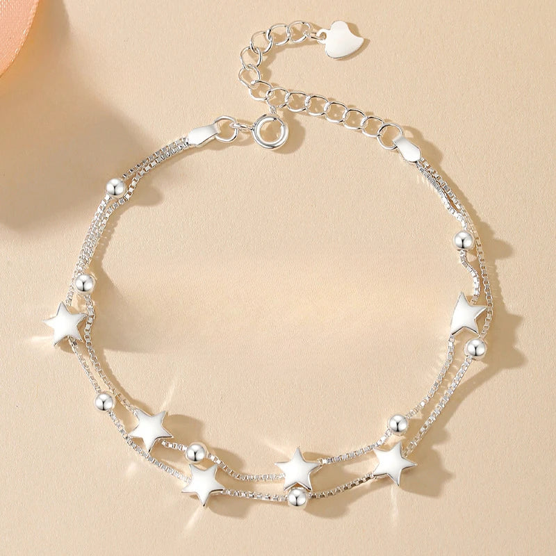 Bracelet Cœur Argent 925 Style – Chaîne Ajustable Femme