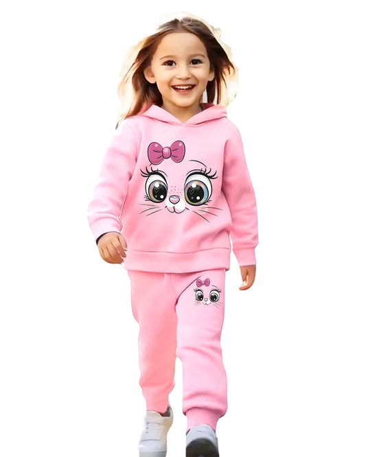 Ensemble sport fille 2 pièces – Sweat à capuche & pantalon chaud