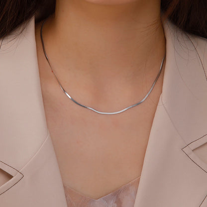 Collier Chaîne Serpent Acier Inoxydable – Plaqué Or Unisexe