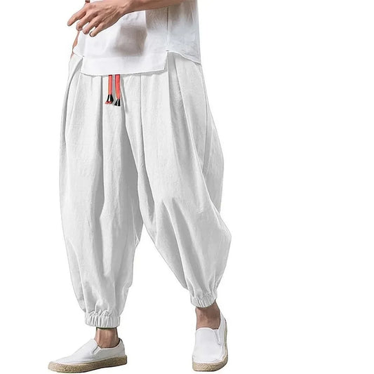 Pantalon ample homme été 👖 – coton & lin style Harajuku