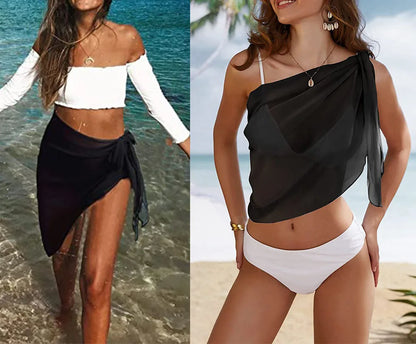 Paréo court femme – Voile léger pour plage & piscine