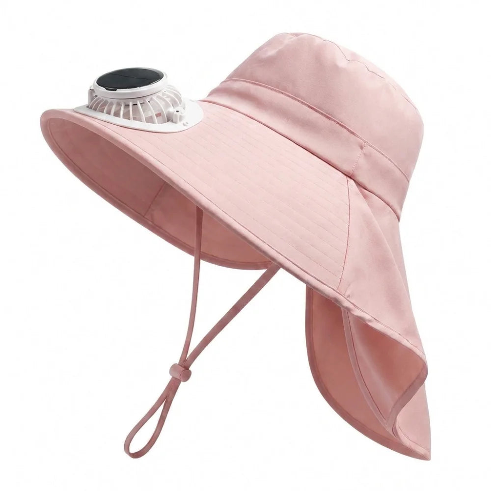 Chapeau Ventilateur Solaire  et Rechargeable USB – 800 mAh, Été & Activités Extérieures