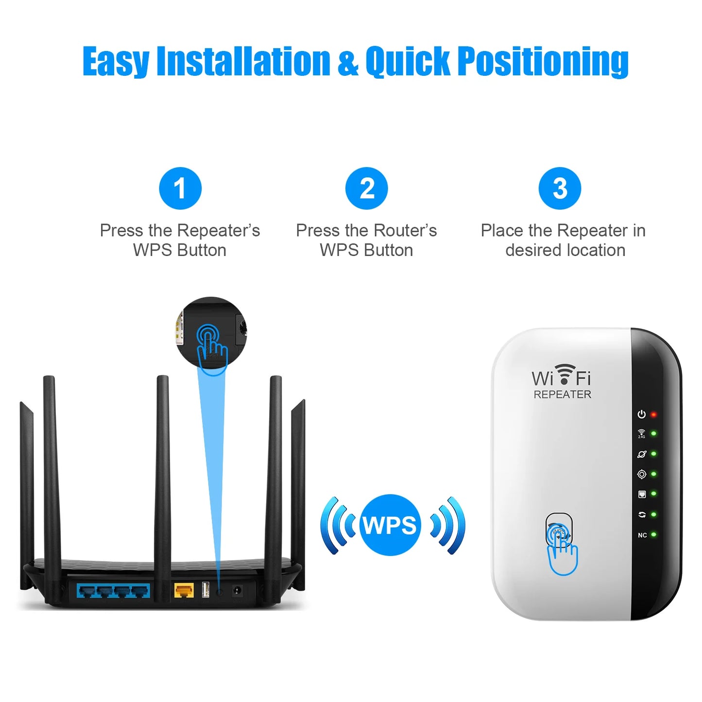 Répéteur Wifi 300Mbps 2.4G, amplificateur de signal, routeur PC
