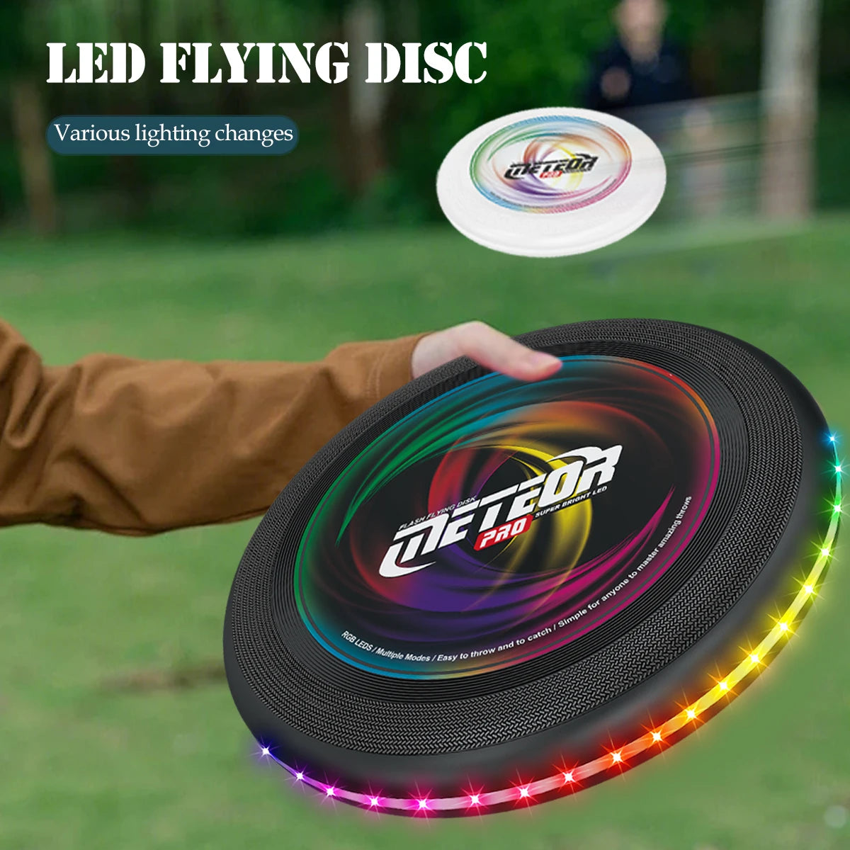 Disque Volant LED Lumineux – Jeu Extérieur Nuit, Jardin & Été