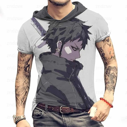 T-Shirt surdimensionné à capuche pour homme, vêtement tendance, Style Harajuku, haute qualité, 3xl, Y2k