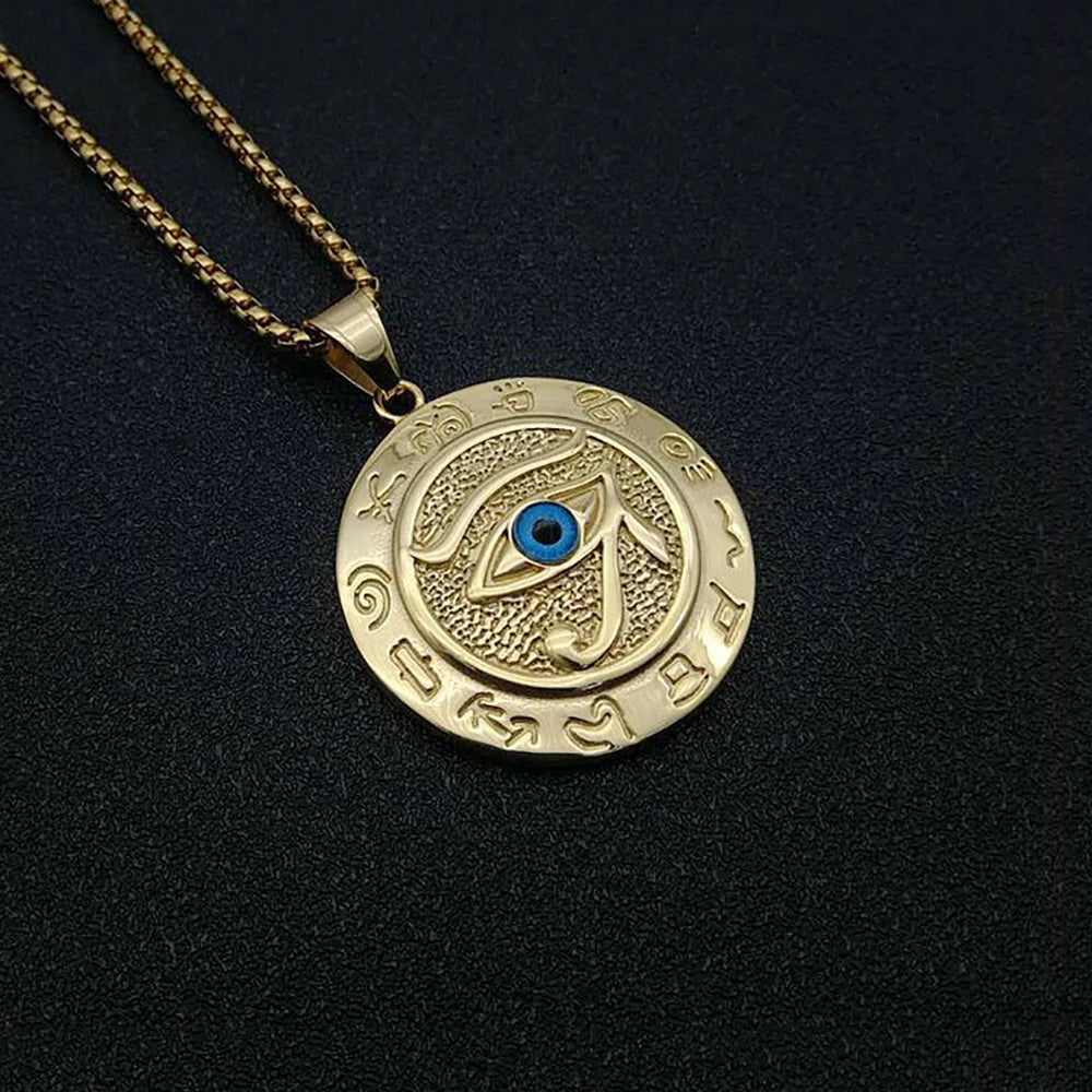 Collier Œil d’Horus Vintage – Acier Inoxydable