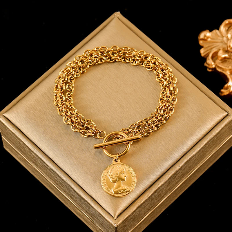 Bracelet Femme Étoiles & Lune – Plaqué Or