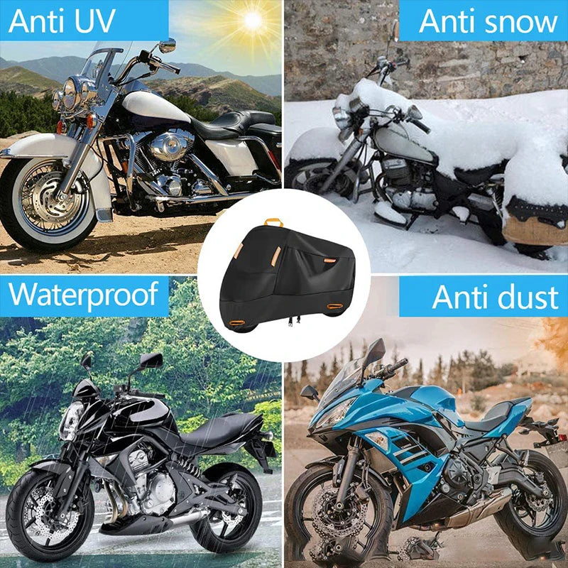 Housse Moto Imperméable 210D – Protection Pluie, Soleil & Poussière
