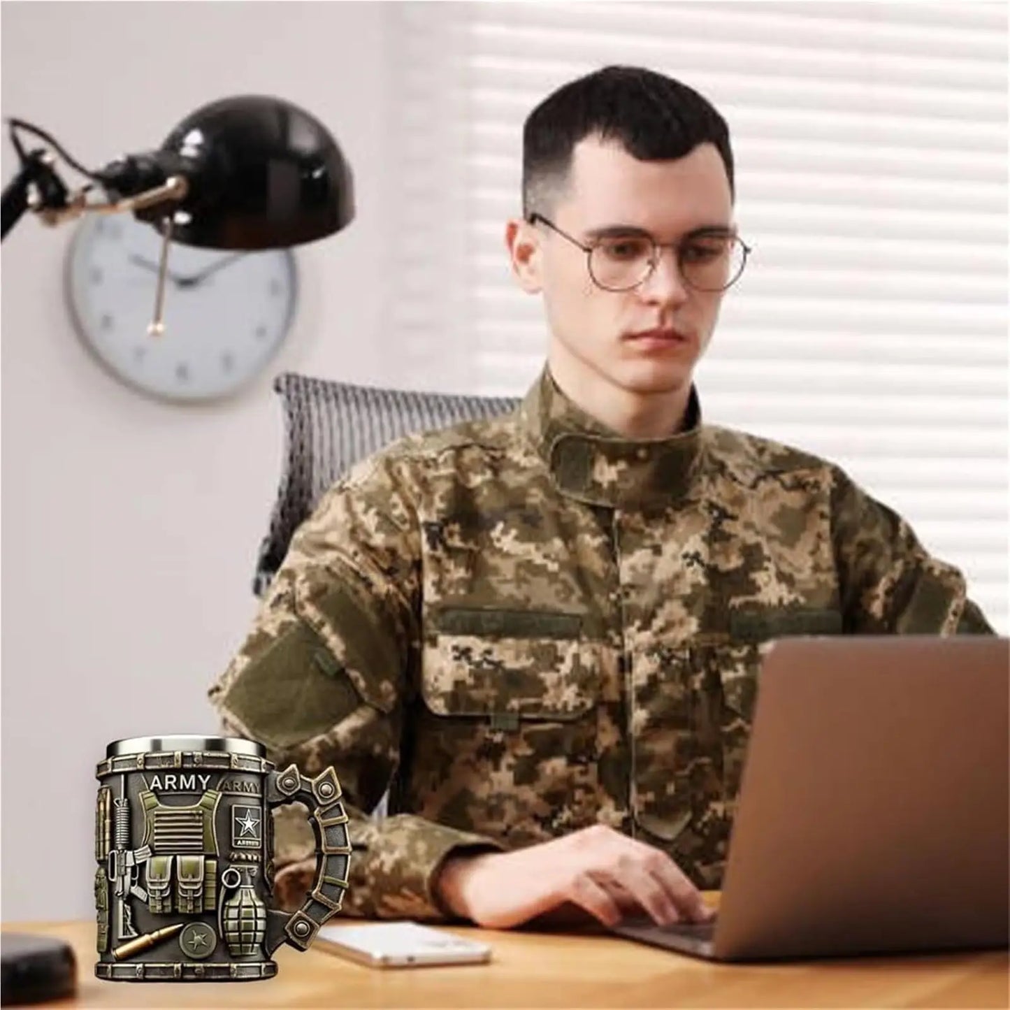 Mug militaire 3D 🪖 – Tasse armée artisanale, cadeau vétéran