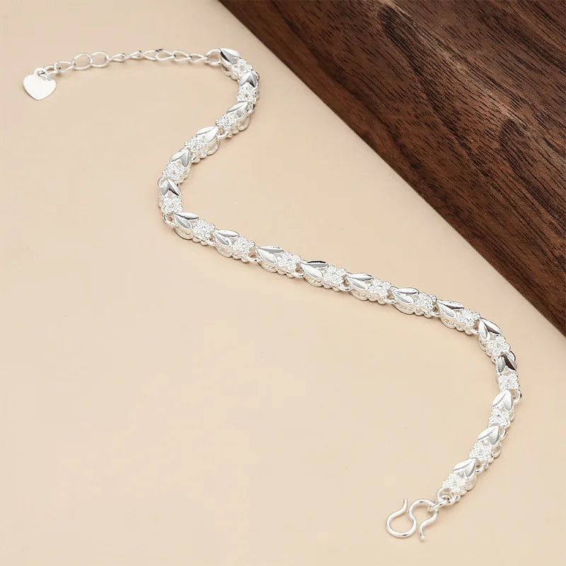 Bracelet Cœur Argent 925 Style – Chaîne Ajustable Femme