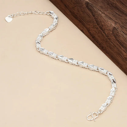 Bracelet Cœur Argent 925 Style – Chaîne Ajustable Femme