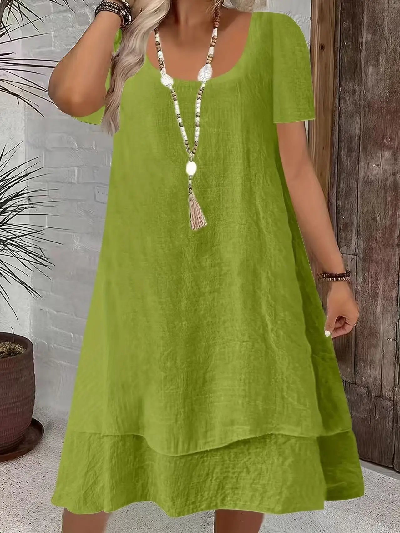 Robe Femme Casual Double Couche – Coupe Ample, Légère & Confortable
