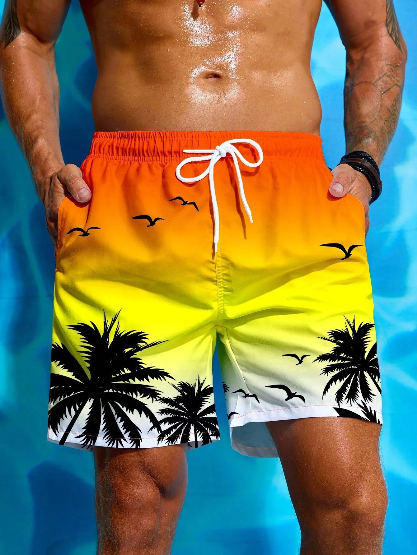 Short de Bain Homme Palmier – Léger, Respirant & Style Vacances