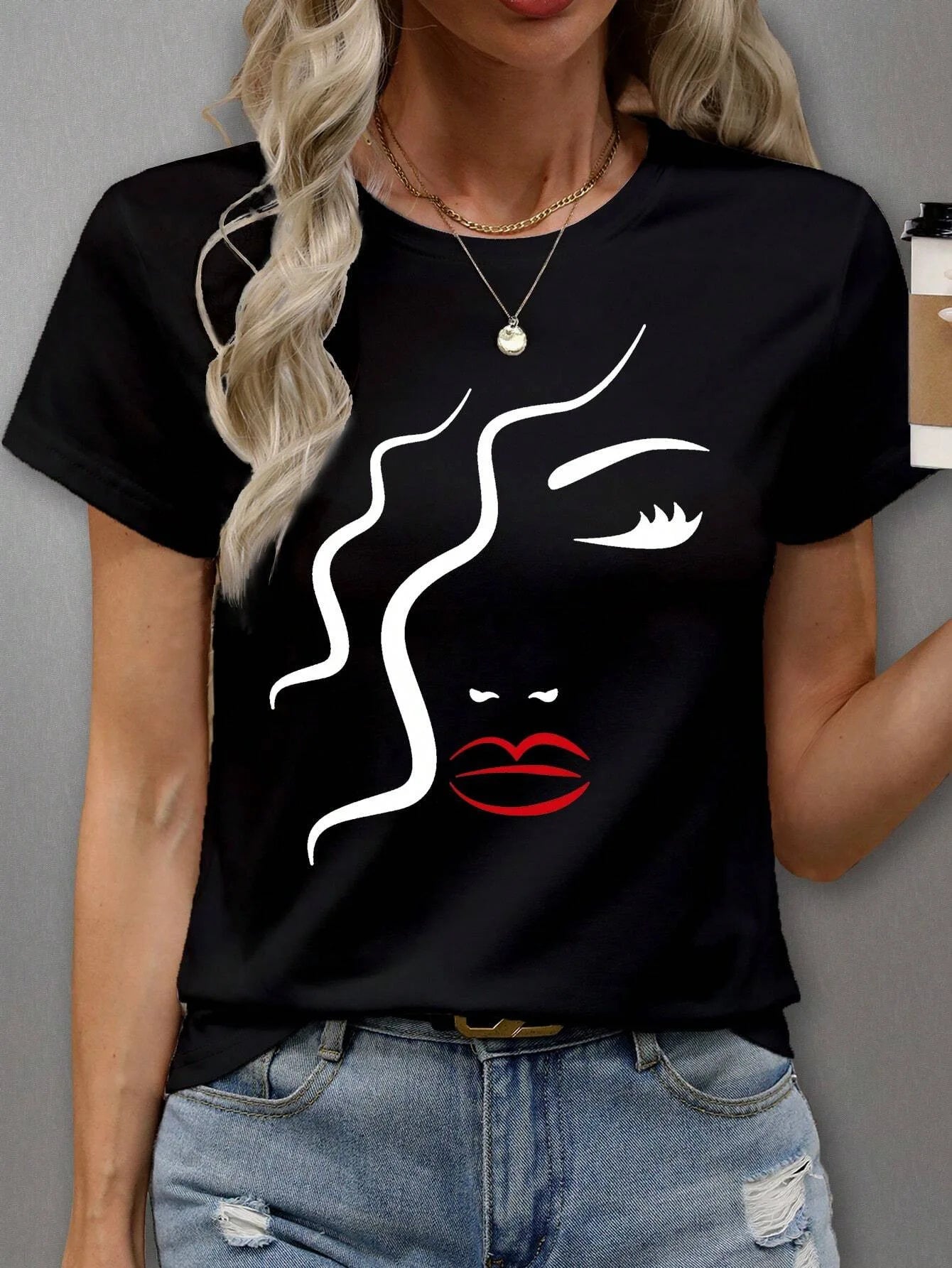 T-Shirt Femme Y2K Imprimé Aesthetic – Style Tendance
