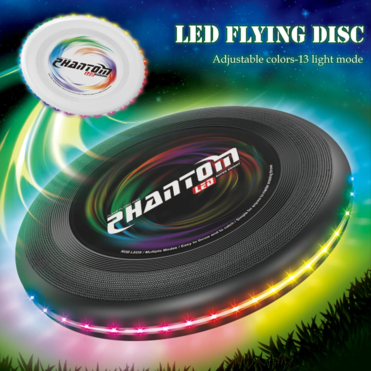 Disque Volant LED Lumineux – Jeu Extérieur Nuit, Jardin & Été
