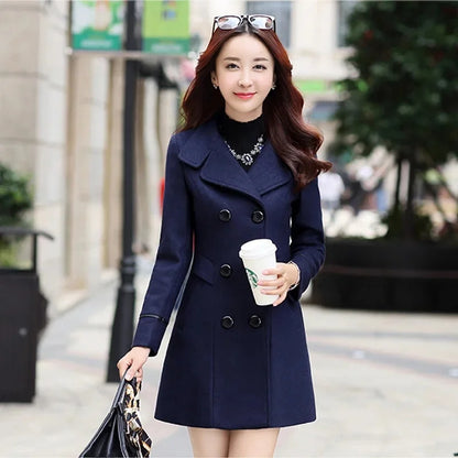 Manteau laine femme automne hiver – Style coréen élégant