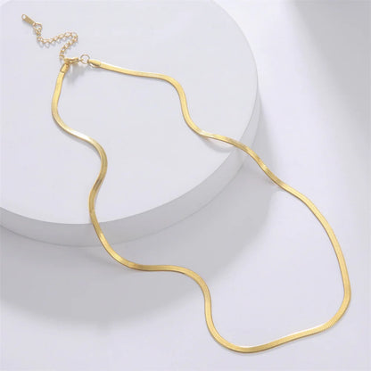 Collier Chaîne Serpent Acier Inoxydable – Plaqué Or Unisexe