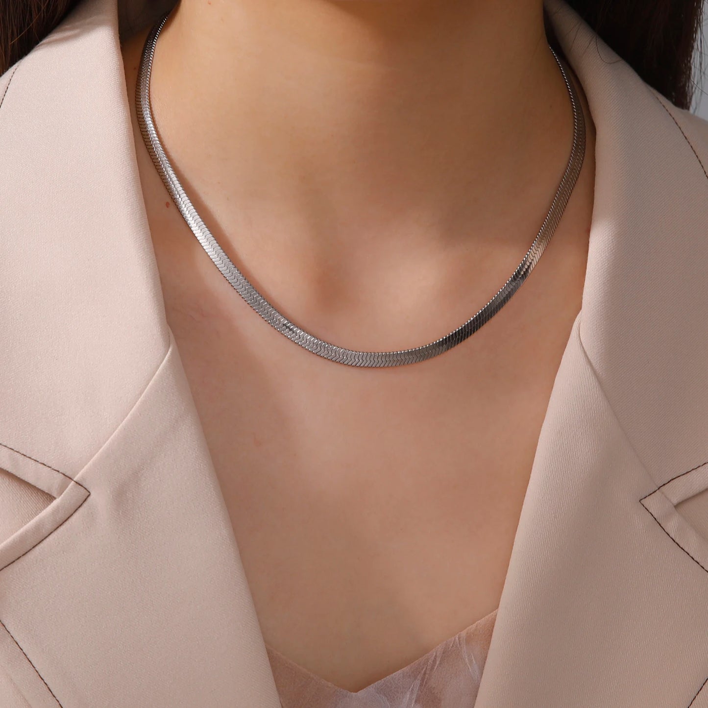 Collier Chaîne Serpent Acier Inoxydable – Plaqué Or Unisexe