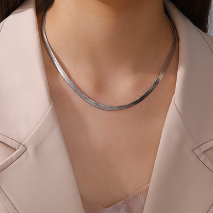 Collier Chaîne Serpent Acier Inoxydable – Plaqué Or Unisexe