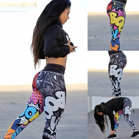 Legging Femme Imprimé Digital – Taille Haute Push-Up Fitness