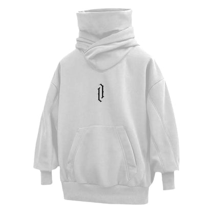 Broderie Col roulé Sweat-shirt pour hommes japonais Ninja Hoodies automne Hip Hop Fleece Pocket Streetwear Oversized Y2K Hoody