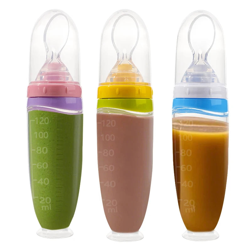 Cuillère Silicone Bébé 120ml – Alimentation Facile & Sécurisée