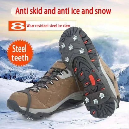 Crampons Anti-Glisse 8 Dents – Marche Sécurisée Neige & Verglas ❄️