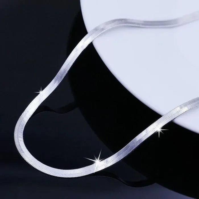Collier Choker Femme Chaîne Plate Dorée 4 mm – Argent 925