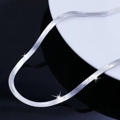 Collier Choker Femme Chaîne Plate Dorée 4 mm – Argent 925