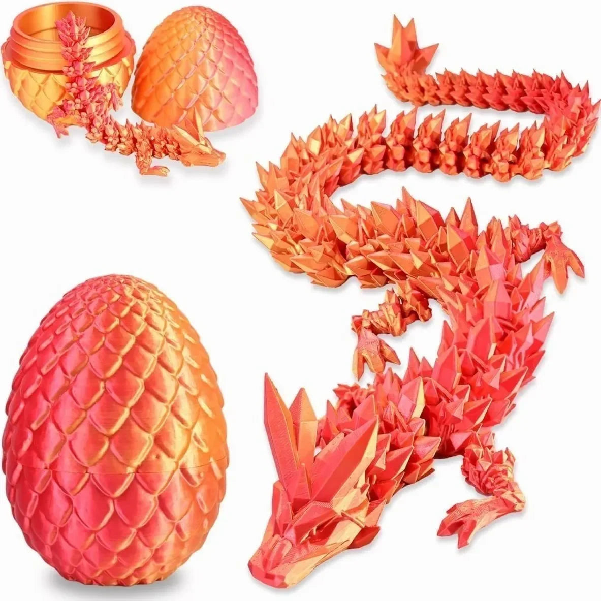 Œuf Dragon Caméléon 3D 🐉 – Jouet déco anti-stress