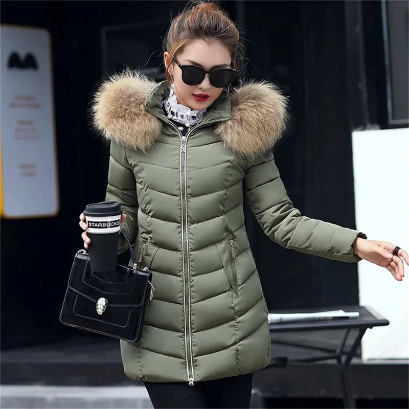 Parka femme hiver chaude – Capuche fourrure & coupe élégante