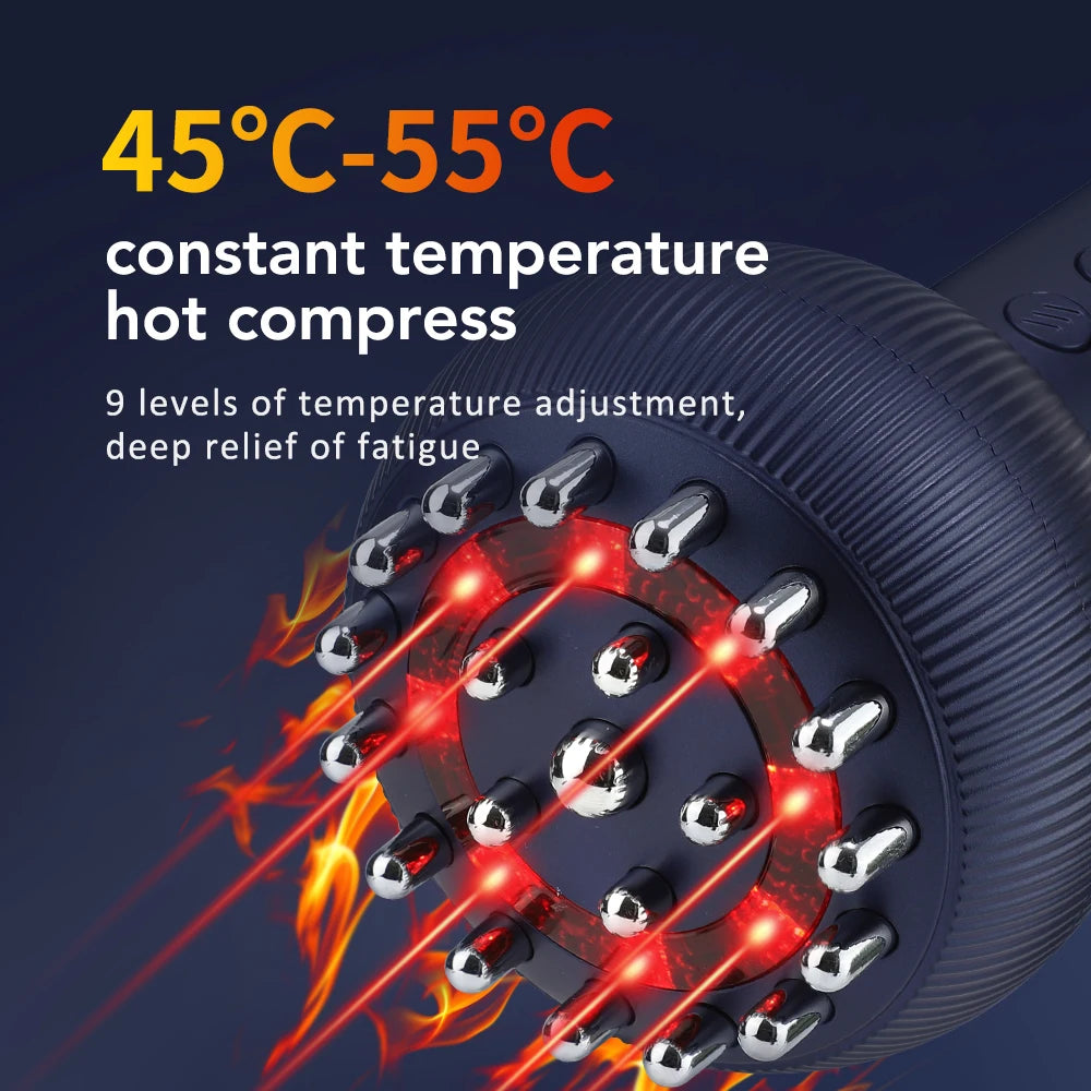 Brosse de Massage Électrique – Chauffante & Vibrante Anti-Tension