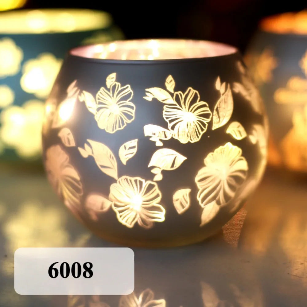 Photophore Étoilé 🎄 Verre Coloré pour Bougie & Déco Noël