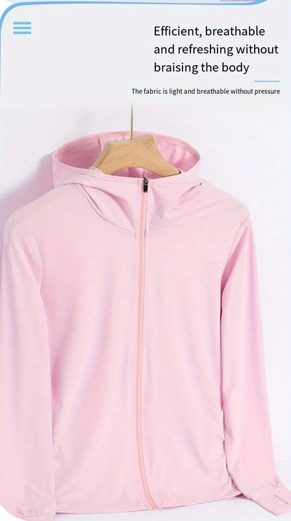 Veste UV Femme Ice Silk UPF 50+ – Légère, Zippée & Respirante