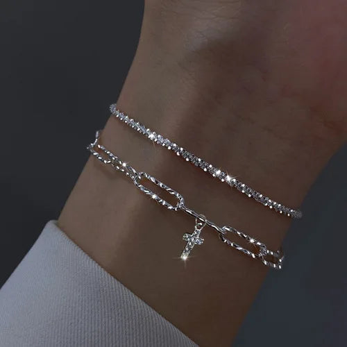 Bracelet Cœur Argent 925 Style – Chaîne Ajustable Femme