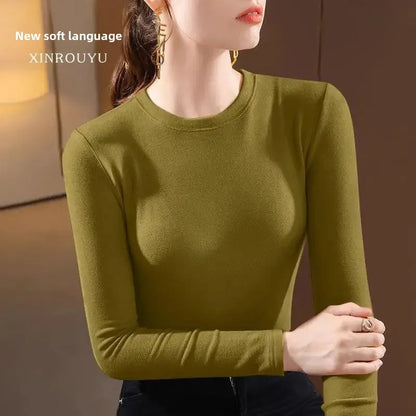 T-Shirt chaud Femme 👚 Slim Fit Manches Longues – Élégant & Confort