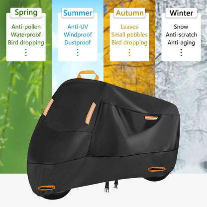 Housse Moto Imperméable 210D – Protection Pluie, Soleil & Poussière