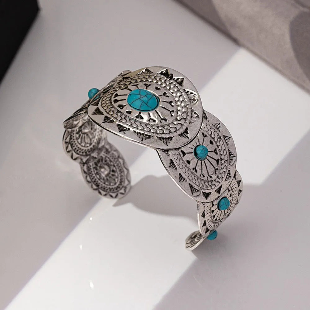 Bracelet Jonc Bohème Turquoise – Style Ethnique
