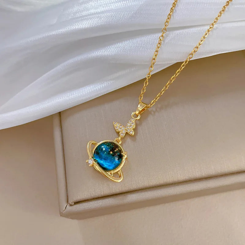 Collier Y2K Étoile & Lune – Chaîne Plaqué Or