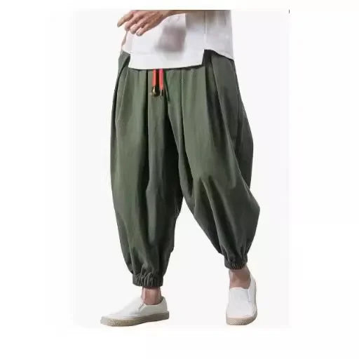Pantalon Harlan Homme 🧘‍♂️ Style Chinois & Japonais – Confort Ice Silk