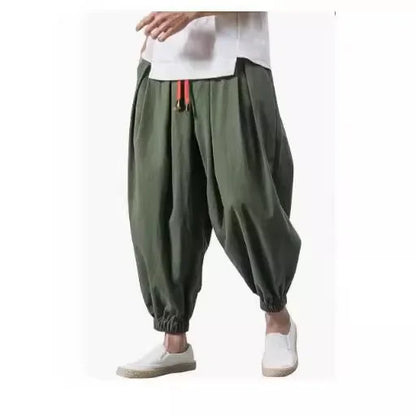 Pantalon Harlan Homme 🧘‍♂️ Style Chinois & Japonais – Confort Ice Silk