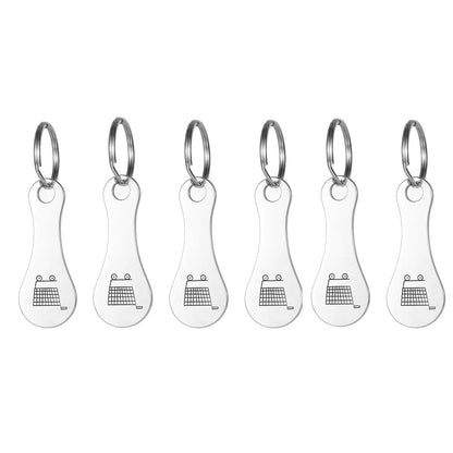 3/6PCS Jeton caddie porte-clés métal – lot pratique anti-oubli
