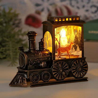 Lampe Train Vintage Noël 🚂 LED Décorative | Veilleuse Festive