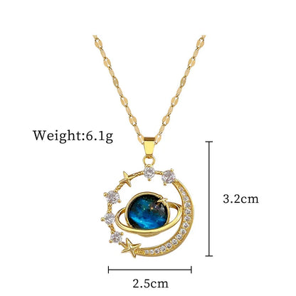 Collier Y2K Étoile & Lune – Chaîne Plaqué Or