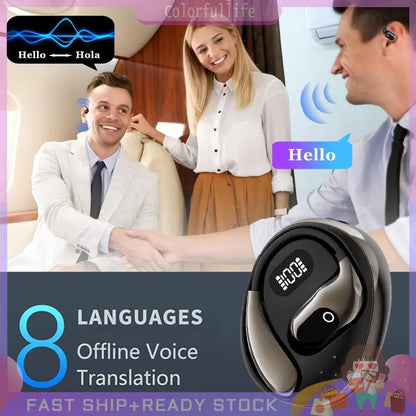 👉 Écouteurs traducteurs instantanés – Bluetooth 5.3 pour voyage & sport