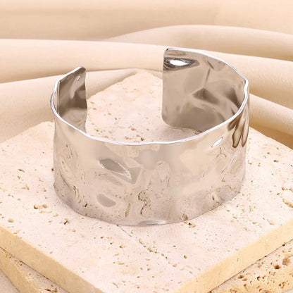 Bracelet Manchette Large Femme Doré – Acier Inoxydable